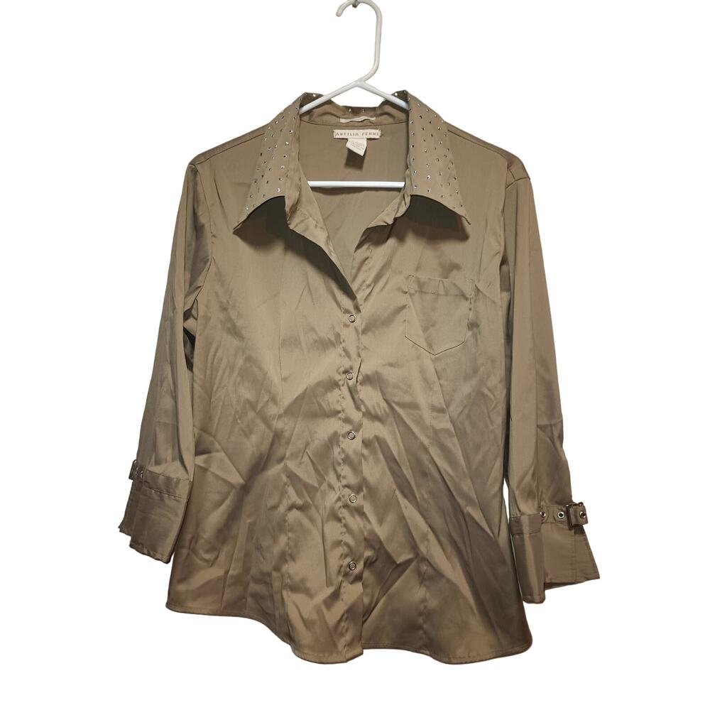 Antilia Femme Women's Button Up Shirt Size 1X